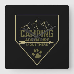 Lustige Camping-Camper-Sprüche für Camper Quadratische Wanduhr
