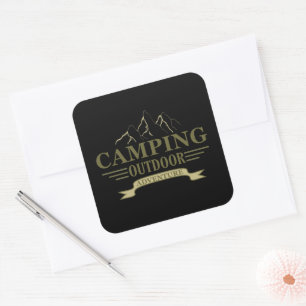 Lustige Camping-Camper-Sprüche für Camper Quadratischer Aufkleber