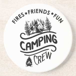 Lustige Camping-Crew-Slogan Camper-Freunde Getränkeuntersetzer