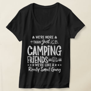 Lustige Camping-Freundinnen Kleine Gang Damen V-Au T-Shirt