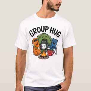 Lustige Camping-Gruppenumarmung am Lagerfeuer T-Shirt