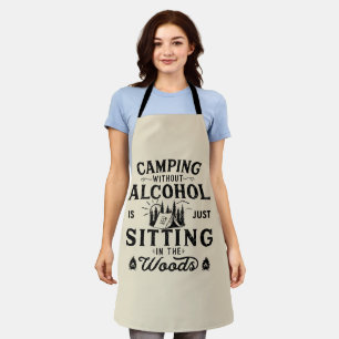 Lustige Camping- und Trink-Team-Aussage Schürze