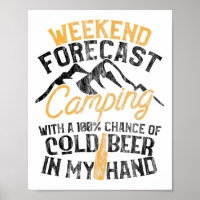 Lustige Camping-Wochenend-Vorhersage 100% Chance B