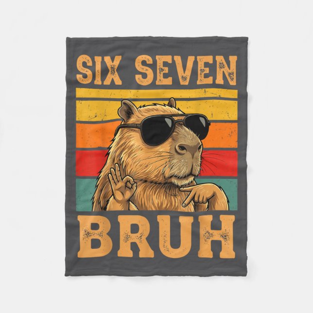 Lustige Capybara 67 Meme Six Seven Bruh Jungen Tee Fleecedecke (Vorderseite)