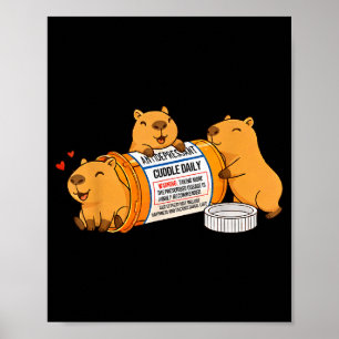 Lustige Capybara Antidepressivum Zoo Jungen Mädche Poster