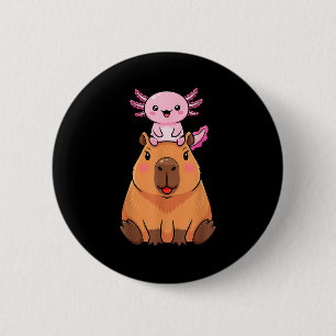 Lustige Capybara Axolotl Kawaii Kinder Jungen Mädc Button
