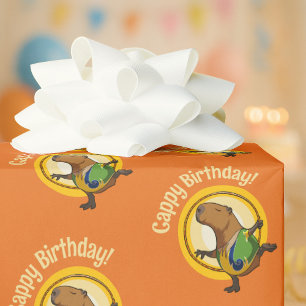 Lustige Capybara Cappy Geburtstag! Süße sonnige Ca Geschenkpapier