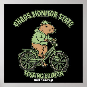 Lustige Capybara-Chaos-Monitor-State-Testing-Editi Poster