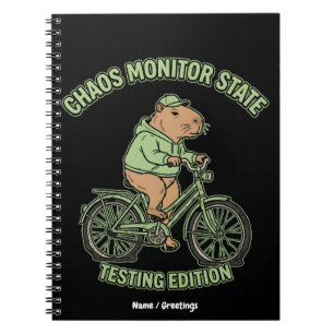 Lustige Capybara-Chaos-Überwachungsstatus-Testausg Notizblock