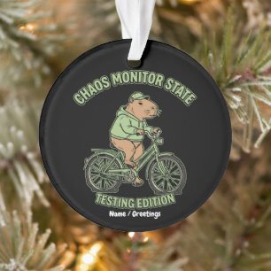 Lustige Capybara-Chaos-Überwachungsstatus-Testausg Ornament