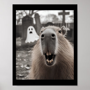 Lustige Capybara-Geist Halloween-Kostüm Capybara H Poster