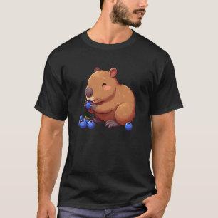 Lustige Capybara isst Heidelbeer-Grafik für Obst T-Shirt