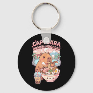 Lustige Capybara-Nudel-Ramen-Kawaii-Capybara-Isst Schlüsselanhänger