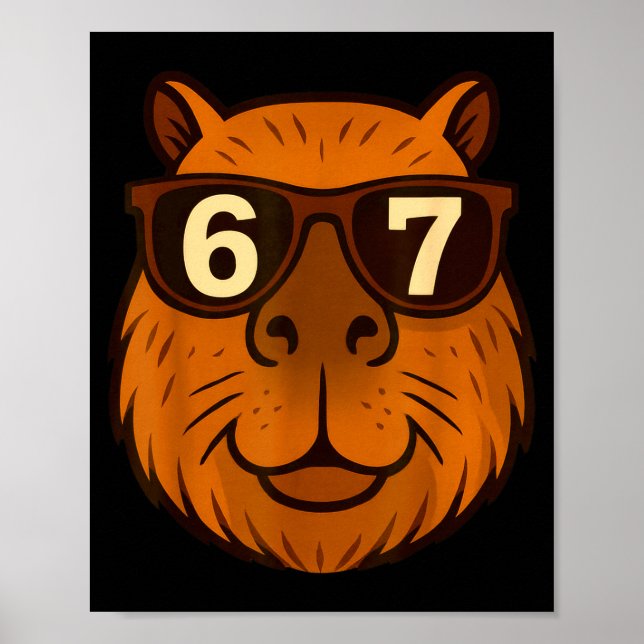 Lustige Capybara-Singles 67 Six Seven Meme  Poster (Vorne)