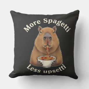 Lustige Capybara-Spaghetti-Wortspiel - Mehr Spaghe Kissen