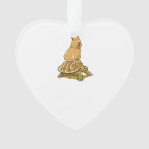 Lustige Capybara Tier Schildkröte Süße Capybara Ornament