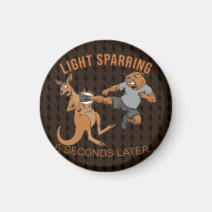 Lustige Capybara vs Kangaroo Leichtes Sparring MMA Magnet
