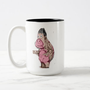 Lustige Cartoon-Affe & Affen-Skizze Zweifarbige Tasse