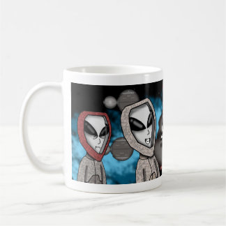 Lustige Cartoon-Alien-Tasse | Anbetungswürdiger Sc Kaffeetasse