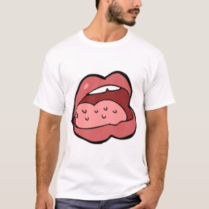 Lustige Cartoon-animierte offene Lippen T-Shirt