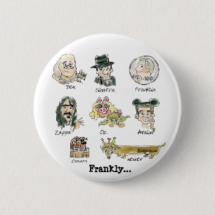 Lustige Cartoon-berühmte Frank-rundes Button