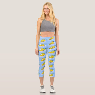 Lustige Cartoon-Bügeleisen-Wäsche-Illustration Capri Leggings