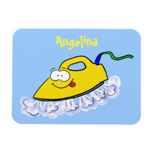 Lustige Cartoon-Bügeleisen-Wäsche-Illustration Magnet