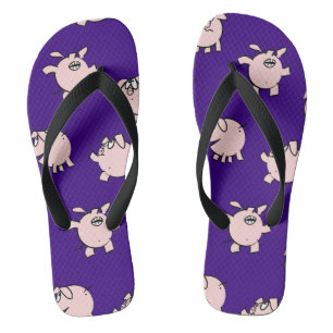 Lustige Cartoon-Comics-Schwein-Farb-Auswahl-Männer Flip Flops