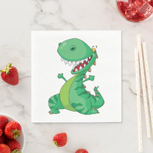 Lustige Cartoon-Dinosaurier brüllender T-Rex Serviette