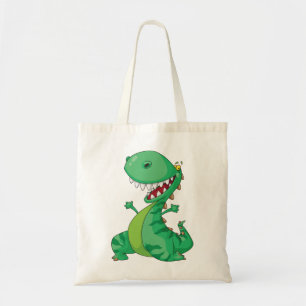 Lustige Cartoon-Dinosaurier brüllender T-Rex Tragetasche