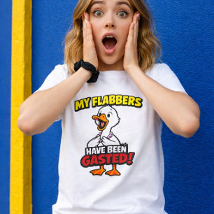 Lustige Cartoon-Ente „Meine Flabbers sind geschock T-Shirt