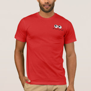 Lustige Cartoon-Gesicht Vorder- und Rückseite T-Shirt