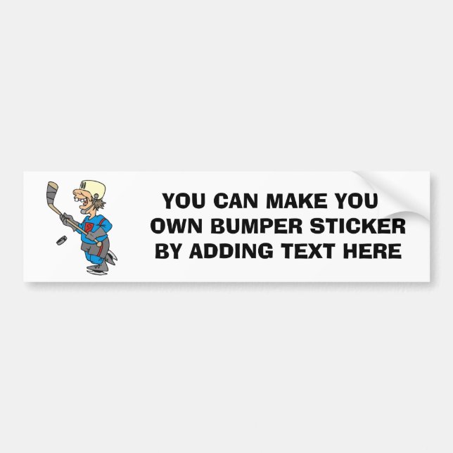Lustige Cartoon-Hockey-Spieler-T - Shirts und Autoaufkleber (Vorne)