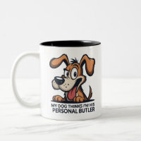 Lustige Cartoon-Hund-Butler-Zitat