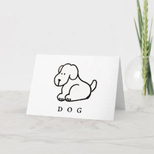 Lustige Cartoon-Hund-Sitz-Karte Karte