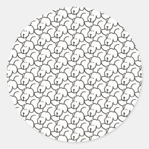 Lustige Cartoon-Hunde beim Sitzen Runder Aufkleber