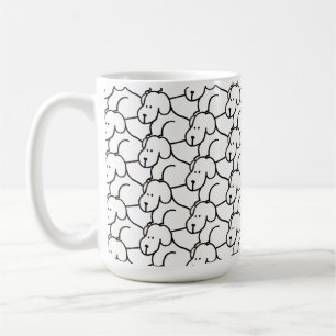Lustige Cartoon-Hunde sitzen Kaffeetasse