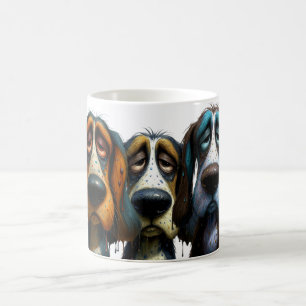 Lustige Cartoon-Hunde-Trio Kaffeetasse
