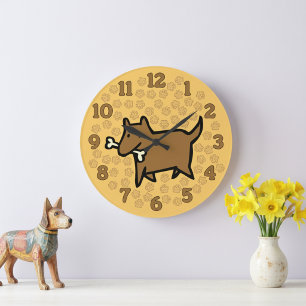 Lustige Cartoon-Hunde-Wanduhr Große Wanduhr