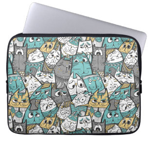 Lustige Cartoon-Katzen Laptopschutzhülle
