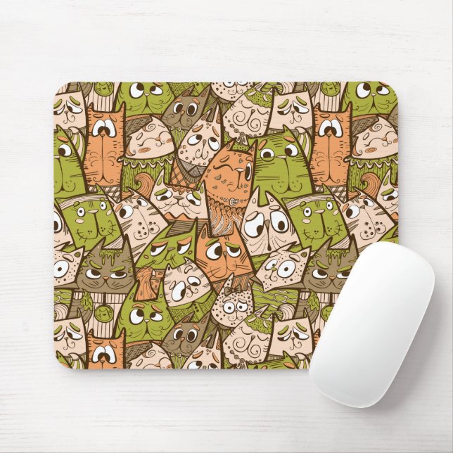 Lustige Cartoon-Katzen Mousepad (Mit Mouse)