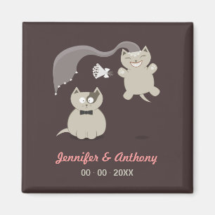 Lustige Cartoon-Katzen - Save the Date Magnet