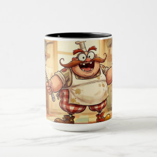 Lustige Cartoon-Koch Keramik-Kaffeetasse Tasse
