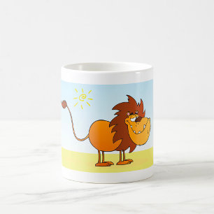 Lustige Cartoon-Löwe in der Sonne Safari-Tier Kaffeetasse