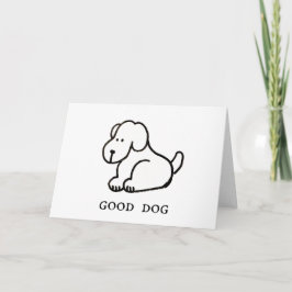 Lustige Cartoon-Sitzender-Guter-Hund-Grußkarte Karte