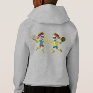 Lustige Cartoon-Skelette beim Padel-Tennis – 3D  Hoodie