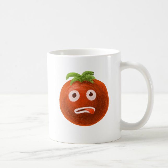 Lustige Cartoon-Tomate Kaffeetasse (Rechts)