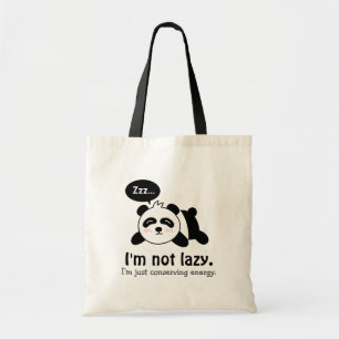 Lustige Cartoon von süßem schlafendem Panda Tragetasche