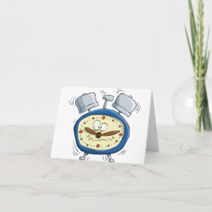 Lustige Cartoon-Wecker-Quirky-Aufwachen Karte