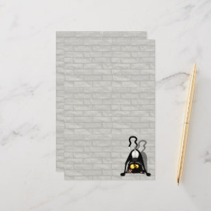 Lustige Cartoonfigur einer Katze auf dem Kopf Briefpapier
